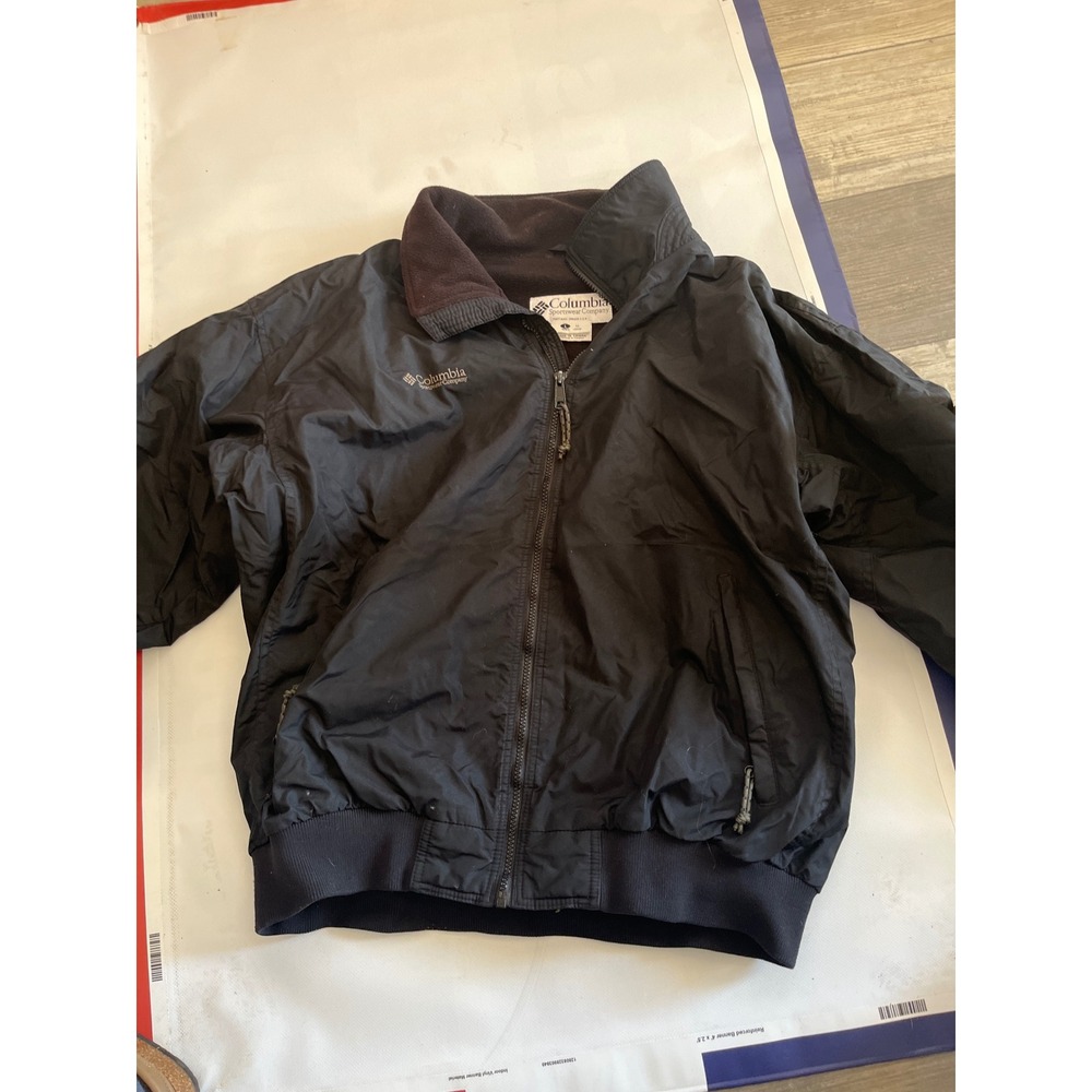 Columbia Sportswear Company Black Full Zip Jacket‎ Size LL Lightweight Outerwear